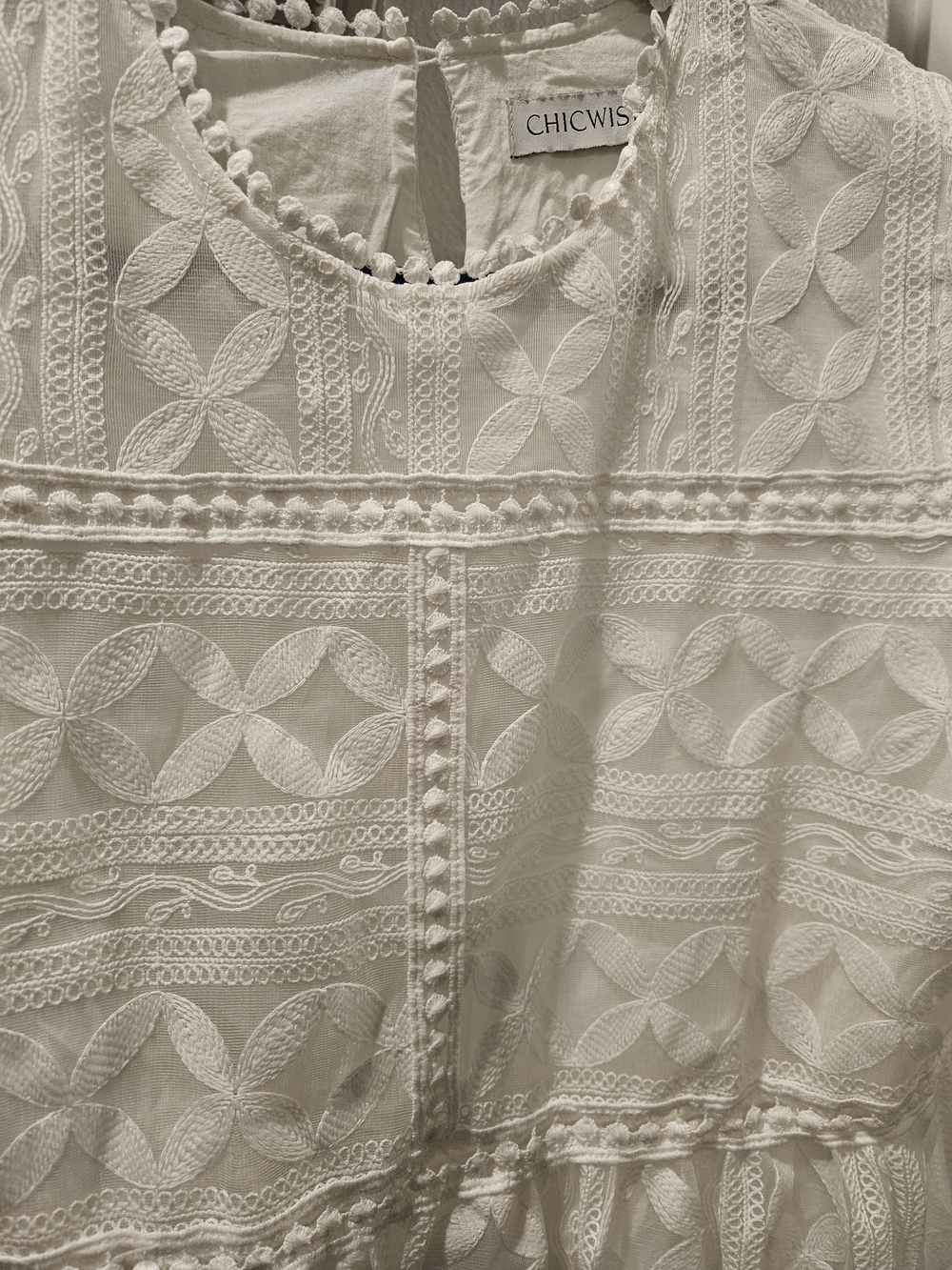 CHICWISH White Lace Peplum Top - Picture 2 of 7